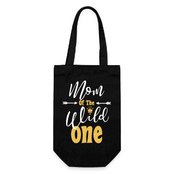 Mom Of The Wild One funny 1st Birthday First Thing - Gift Bag for Bottles - black - Front
