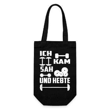 Ich kam sah und Hebte - Geschenkbeutel für Flaschen - Schwarz - Vorne
