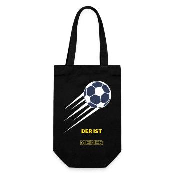 Der ist meiner Fußball Tor Fußball T-Shirt - Geschenkbeutel für Flaschen - Schwarz - Vorne