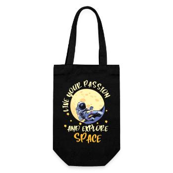 Space Shuttle Weightless Star Planet - Gift Bag for Bottles - black - Front