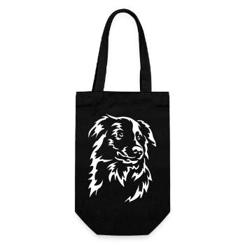 Border Collie Head "Black Edition" - Gift Bag for Bottles - black - Front