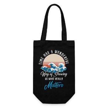 Time Friendship Art - Gift Bag for Bottles - black - Front