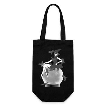 Kristallkugel, Hexen Design, für mama - Geschenkbeutel für Flaschen - Schwarz - Vorne