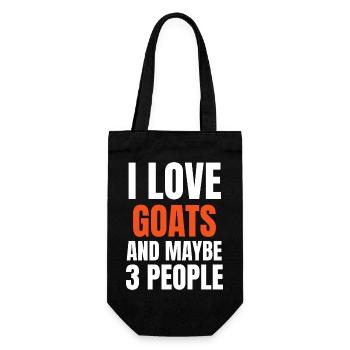J’adore les chèvres et peut-être 3 personnes drôles - Sac à bouteille - noir - Devant