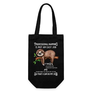Paresseux Drôle en disant Humour de bureau - Sac à bouteille - noir - Devant