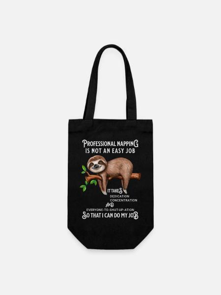 Paresseux Drôle en disant Humour de bureau - Sac à bouteille - noir