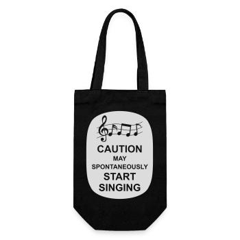 may spontaneously start singing - Gift Bag for Bottles - black - Front