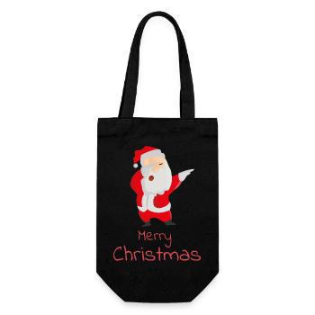Crazy Santa - Gift Bag for Bottles - black - Front