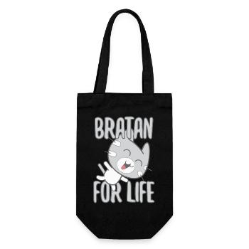 Bratan Cat Cat Grey Gift - Gift Bag for Bottles - black - Front