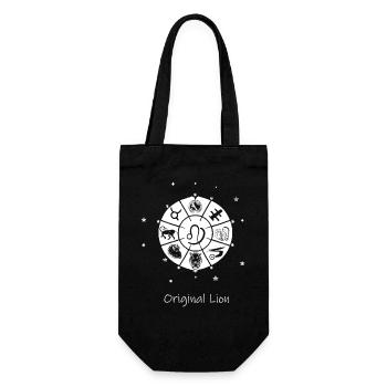 Zodiac sign Leo 001 white - Gift Bag for Bottles - black - Front