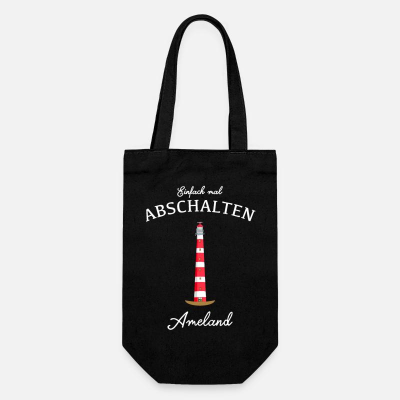 Insel Ameland, Einfach mal abschalten - Geschenkbeutel für Flaschen - Schwarz