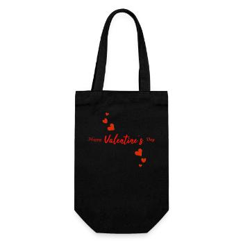 Happy Valentine s Day - Geschenkbeutel für Flaschen - Schwarz - Vorne