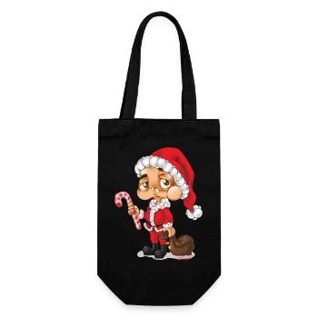 Weihnachtsmann Nikolaus Santa - Geschenkbeutel für Flaschen - Schwarz - Vorne
