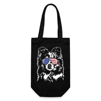 Shetland Sheepdog America Flag Dogs Wilsigns - Sac à bouteille - noir - Devant