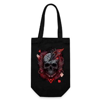 Splash mehrfarbiger Totenkopf. Pokerface - Geschenkbeutel für Flaschen - Schwarz - Vorne