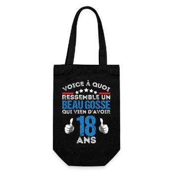 Voici à quoi ressemble un beau gosse anniv 18 ans - Sac à bouteille - noir - Devant