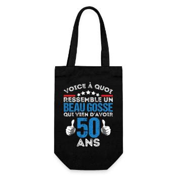 Voici à quoi ressemble un beau gosse anniv 50 ans - Sac à bouteille - noir - Devant