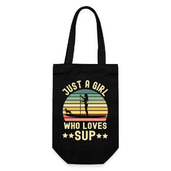 Stehpaddeln Stand Up Paddling SUP - Geschenkbeutel für Flaschen - Schwarz - Vorne