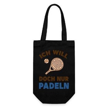 Freizeit Schläger Bälle Statement Padel Spieler - Geschenkbeutel für Flaschen - Schwarz - Vorne