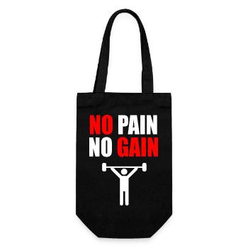 No pain no gain gym quote - Gift Bag for Bottles - black - Front