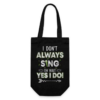 Singing Passion Sheet Music Microphone - Gift Bag for Bottles - black - Front