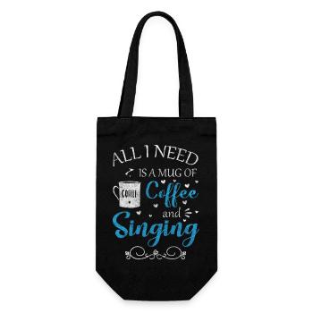 Music, Melody, Voice, Microphone - Gift Bag for Bottles - black - Front