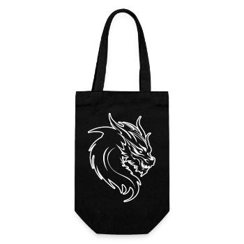 Drache Drachen Fantasie Mythologie - Geschenkbeutel für Flaschen - Schwarz - Vorne