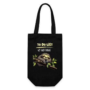 Cute sloth... Sloth has nothing to do - Gift Bag for Bottles - black - Front