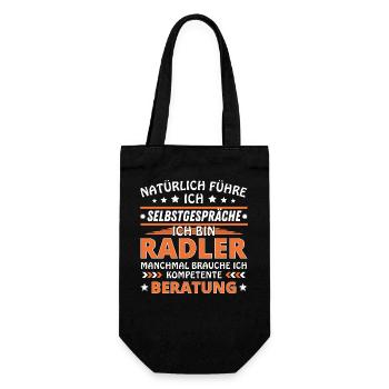 Ich führe Selbstgespräche - Radler Edition - Geschenkbeutel für Flaschen - Schwarz - Vorne