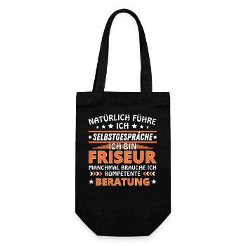 Ich führe Selbstgespräche - Friseur Edition - Geschenkbeutel für Flaschen - Schwarz - Vorne