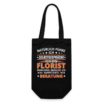 Ich führe Selbstgespräche - Floristen Edition - Geschenkbeutel für Flaschen - Schwarz - Vorne
