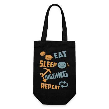 Eating, sleeping, digging, repeating - Gift Bag for Bottles - black - Front
