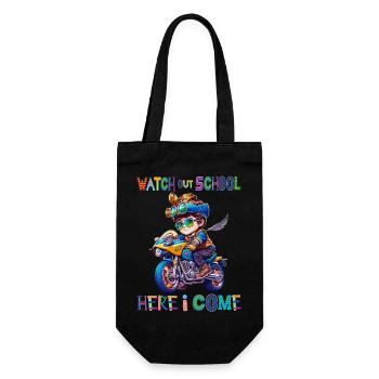Watch out school - here I come / Steampunk boy - Gift Bag for Bottles - black - Front
