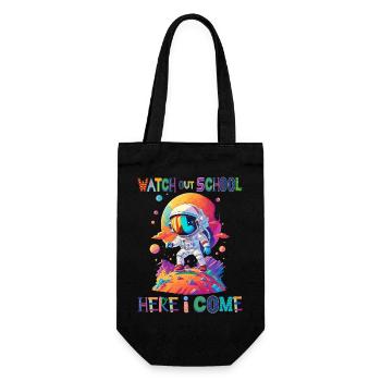 Watch out school - here I come / Astronaut boy - Gift Bag for Bottles - black - Front