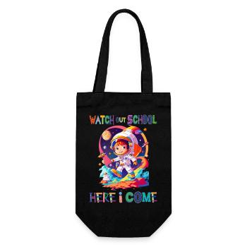 Watch out school - here I come / Astronaut boy - Gift Bag for Bottles - black - Front