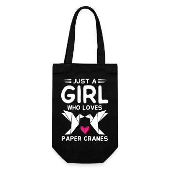Just Girl Who Loves Paper Cranes Origami - Gift Bag for Bottles - black - Front