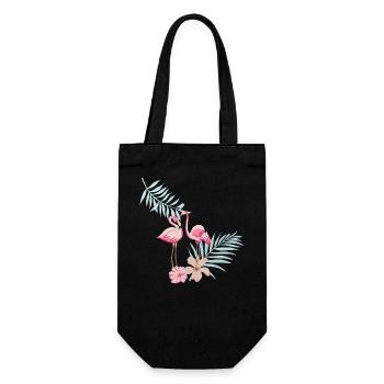 flamingos - Gift Bag for Bottles - black - Front
