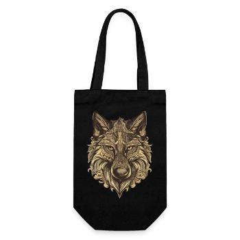 Wolf Portrait - Geschenkbeutel für Flaschen - Schwarz - Vorne