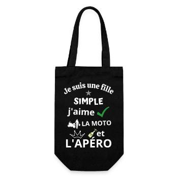moto et apéro - cadeau - Sac à bouteille - noir - Devant