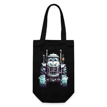 Tracteur avec des yeux - Sac à bouteille - noir - Devant