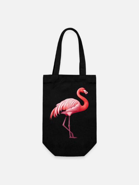 Flamingo - Gift Bag for Bottles - black