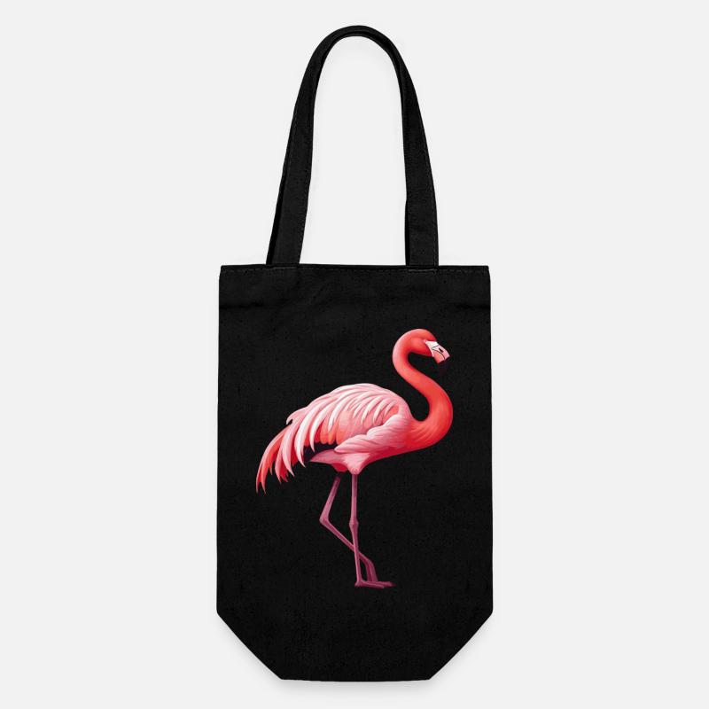 Flamingo - Geschenkbeutel für Flaschen - Schwarz