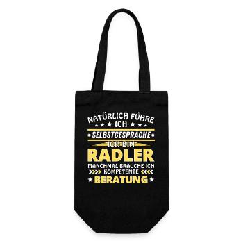 Ich führe Selbstgespräche - Radler Edition - Geschenkbeutel für Flaschen - Schwarz - Vorne