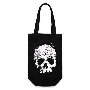 Tree of Life Skull Illustration - Gift Bag for Bottles - black - Front