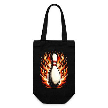 Bowling skittles in flames - Gift Bag for Bottles - black - Front