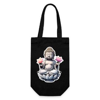 Baby Buddha - meditation yoga relaxation - Gift Bag for Bottles - black - Front