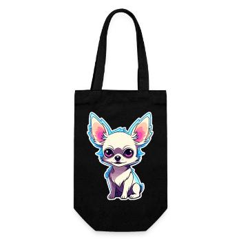 Chihuahua Dog Drawing - Gift Bag for Bottles - black - Front
