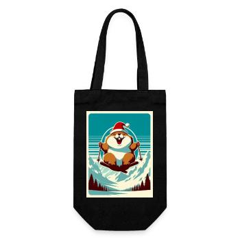 Marmotte Ski logo Vintage - Sac à bouteille - noir - Devant