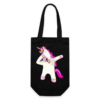 Einhorn Dab Dabbing Unicorn - Geschenkbeutel für Flaschen - Schwarz - Vorne