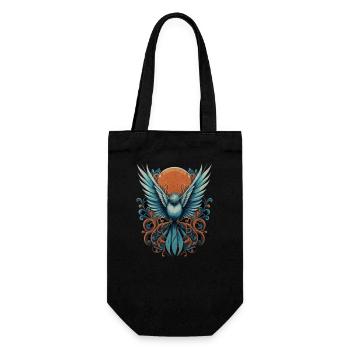 Blauer Vogel - Geschenkbeutel für Flaschen - Schwarz - Vorne